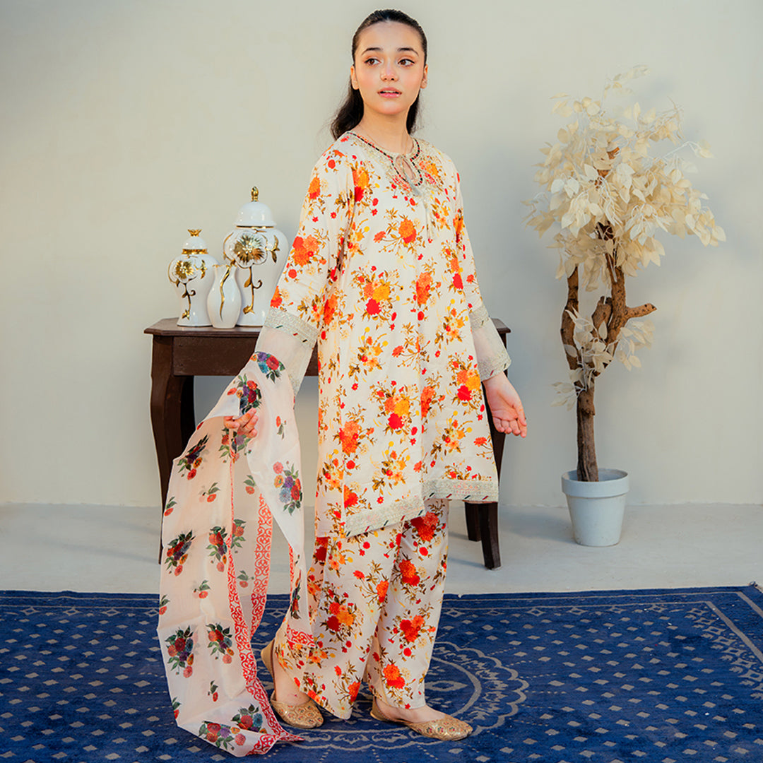 Printed Cotton Suit – Kiran
