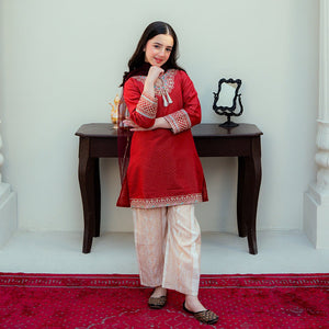 Embroidered Cotton Suit – Gulab for girls — Rangooz