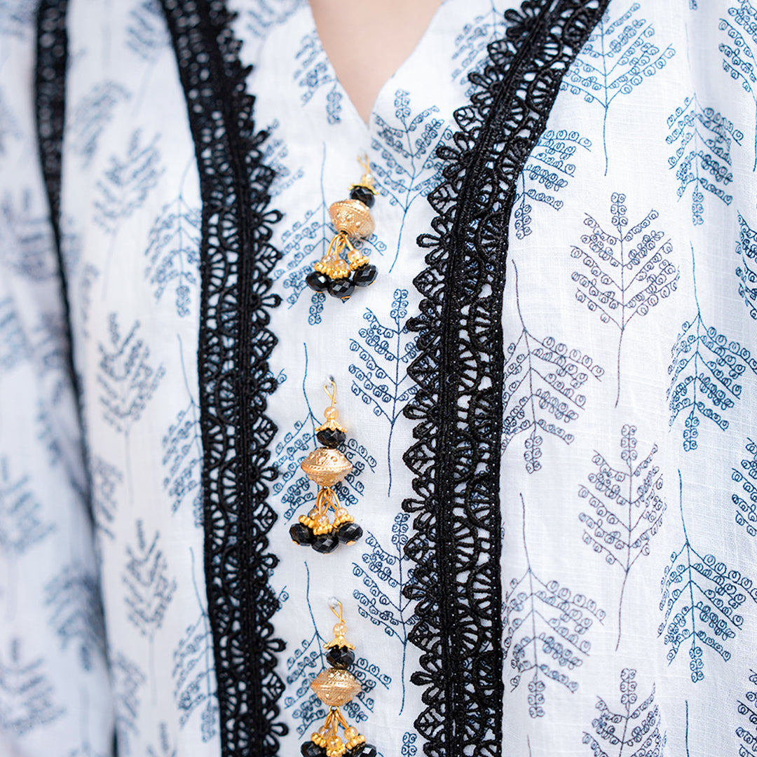 Embroidered Cotton Suit – Zalfa