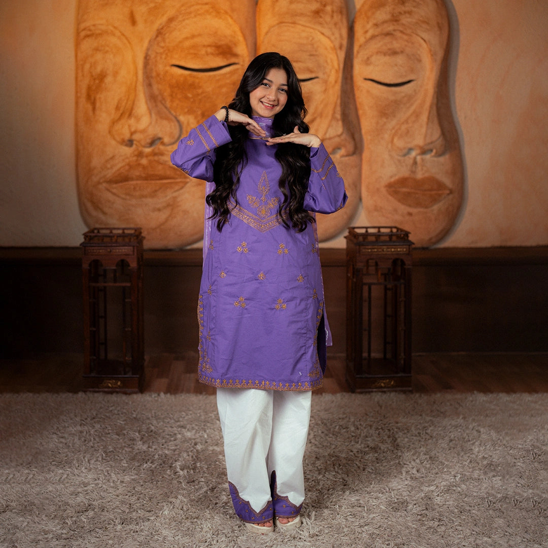 Embroidered Cotton Suit – Benafsha