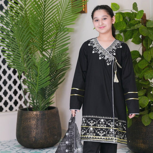 Festive Pret Embroidered Motif Co-ords Set in Black