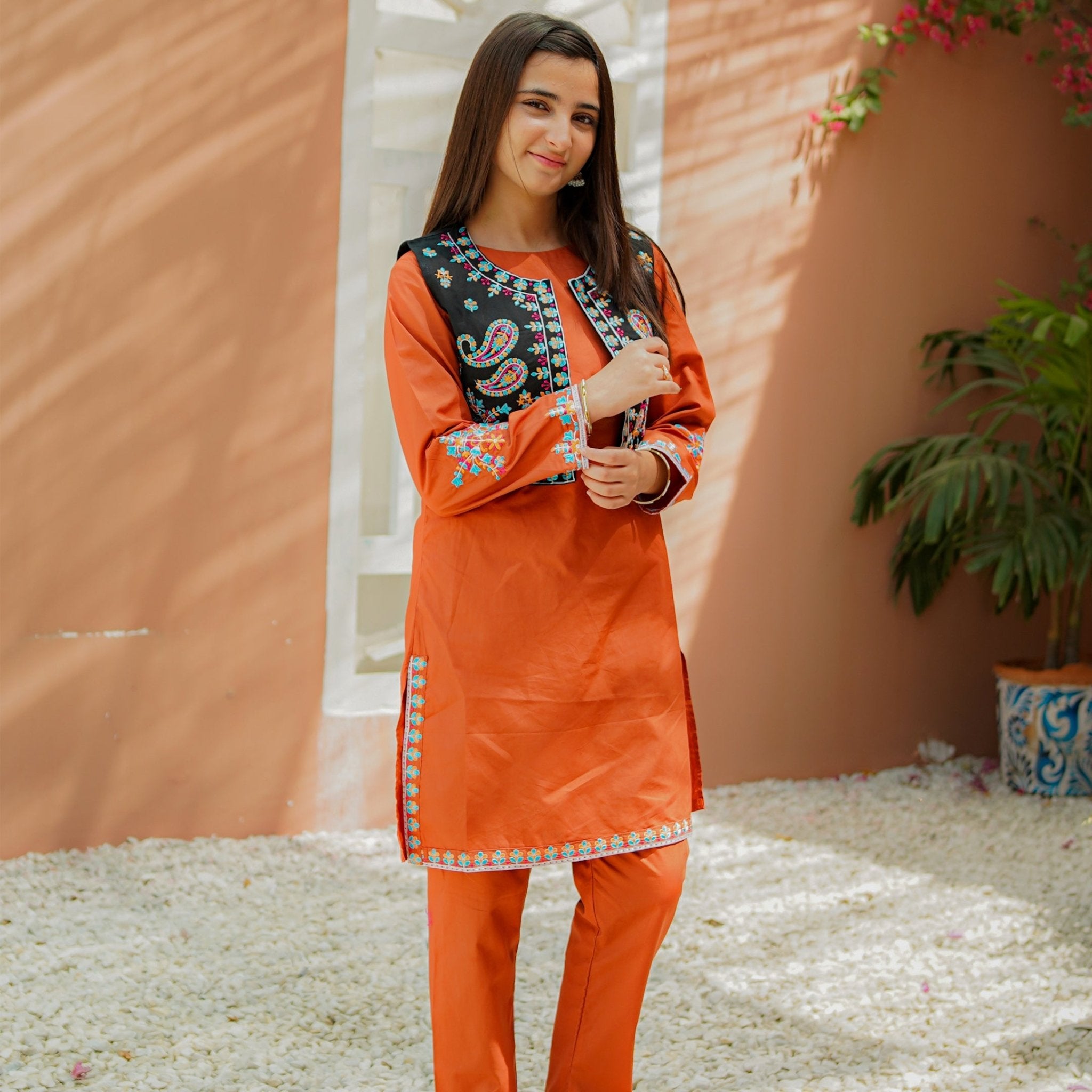 Blooming Tradition in Cotton Suit for girls — Rangooz