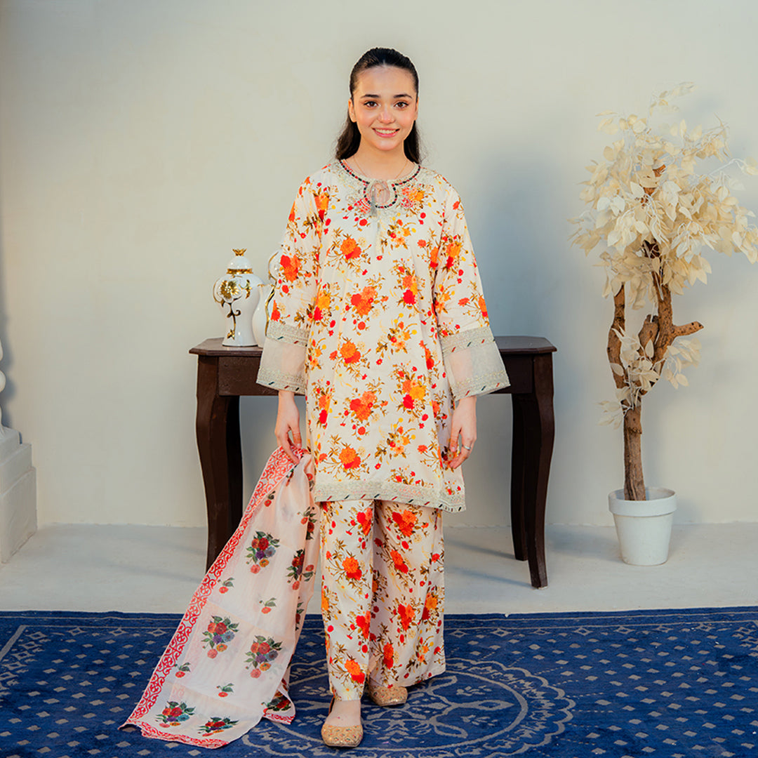 Printed Cotton Suit – Kiran