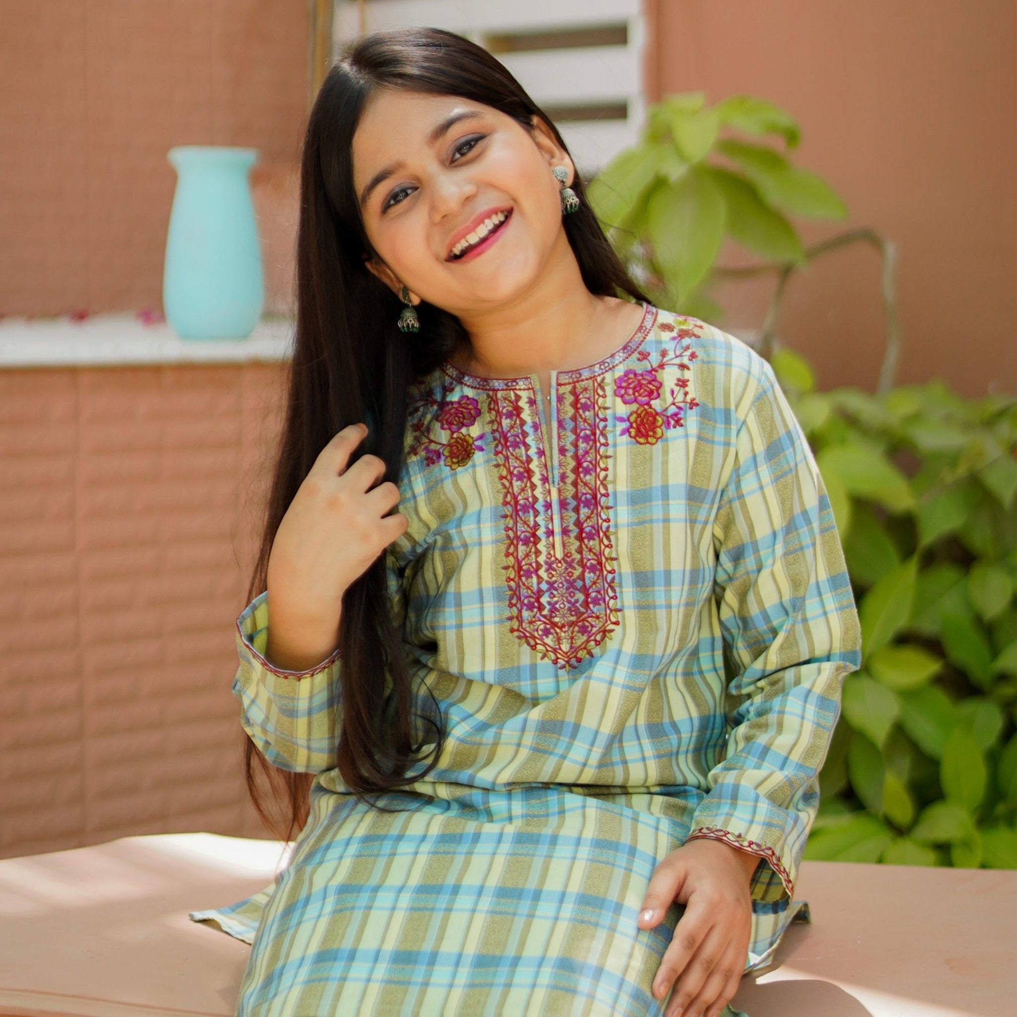 Checkered 2 PC Cotton Suit for girls — Rangooz
