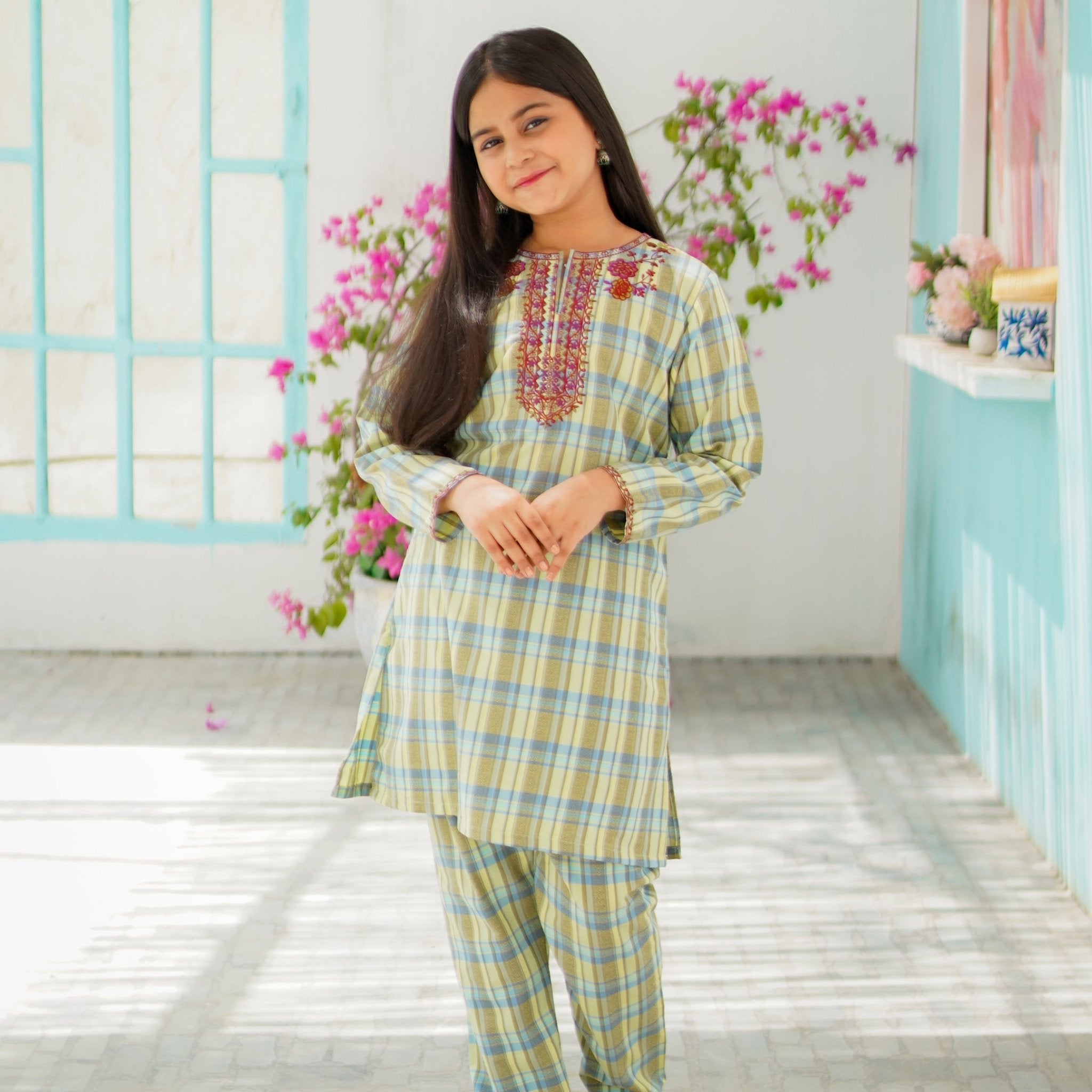 Checkered 2 PC Cotton Suit for girls — Rangooz