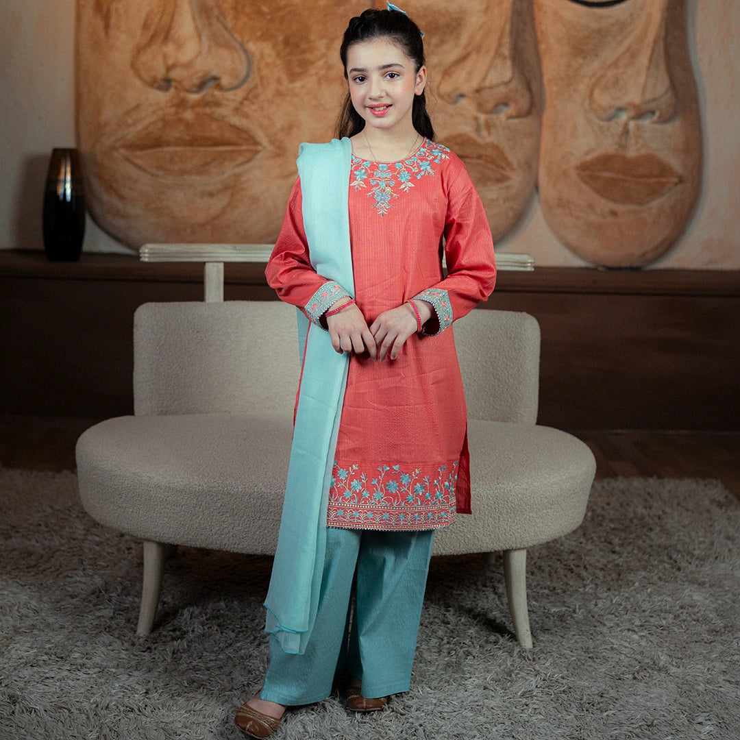 Embroidered Jacquard Suit – Mahgul