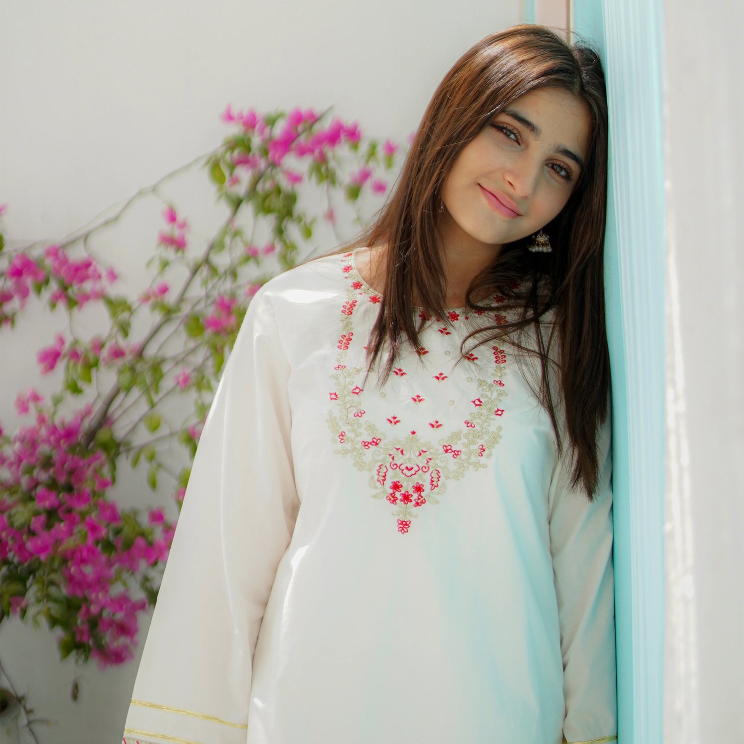 Embroidered Cotton Suit – Afsana for girls — Rangooz