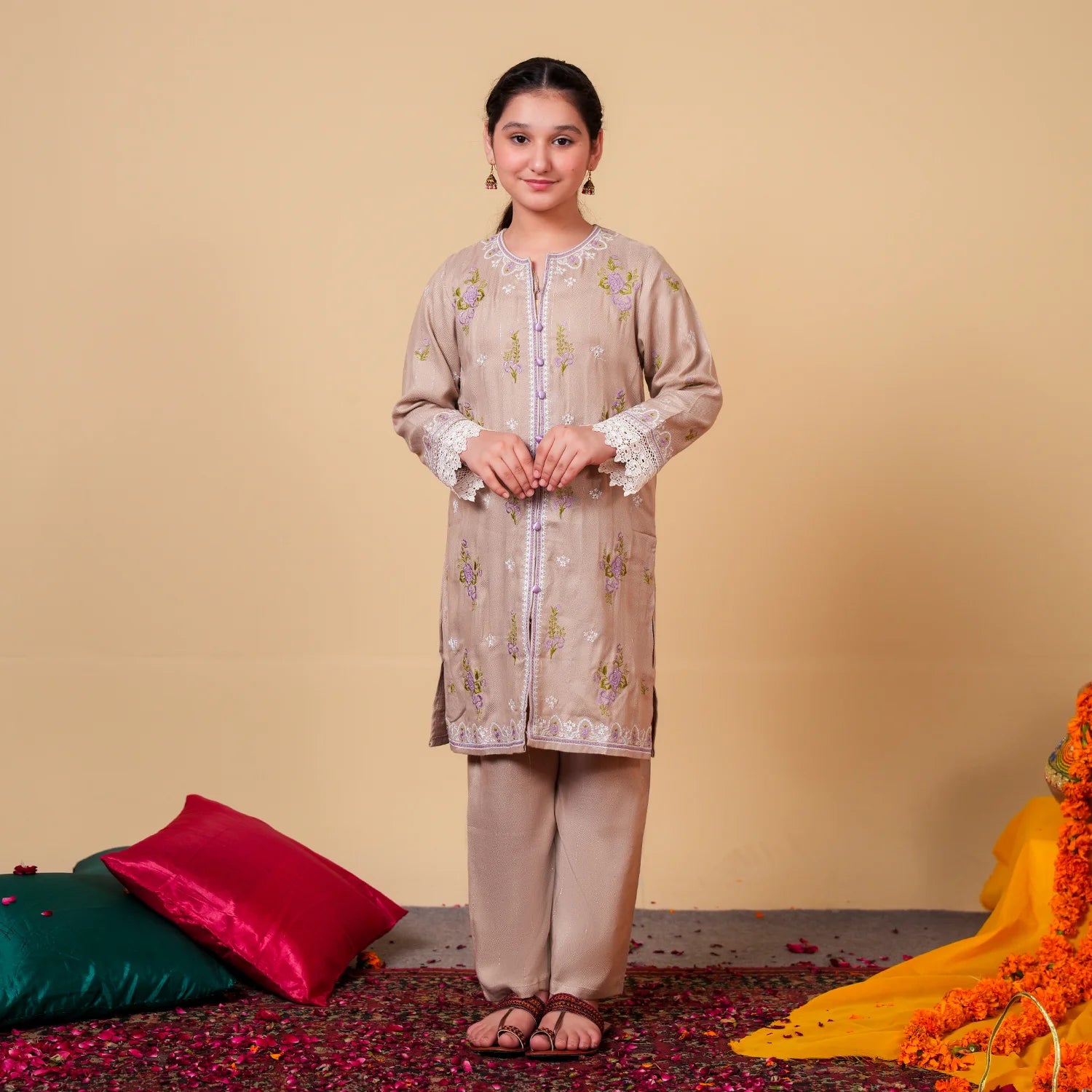 Embroidered Khaddar Suit – Winter Bloom