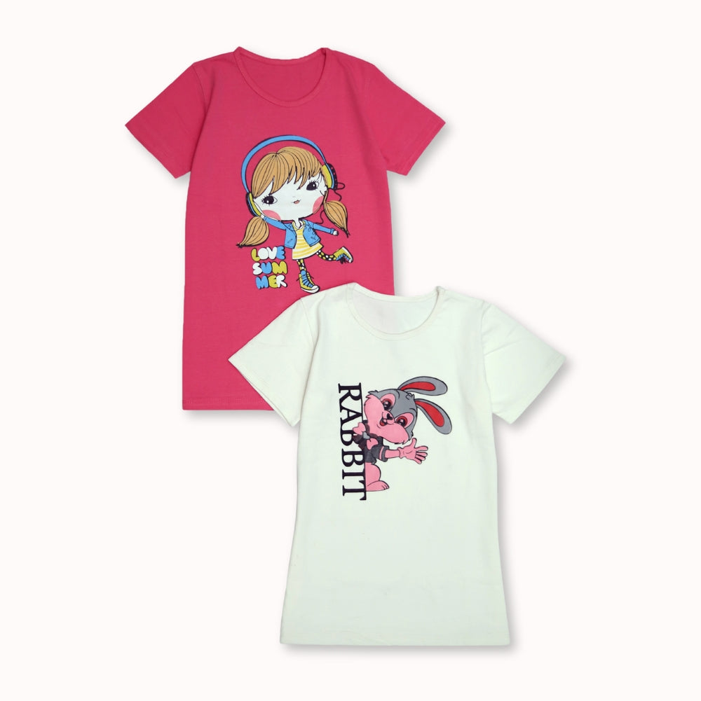 Cute Summer Tees for Toddler Girls – Rabbit & Doll Prints