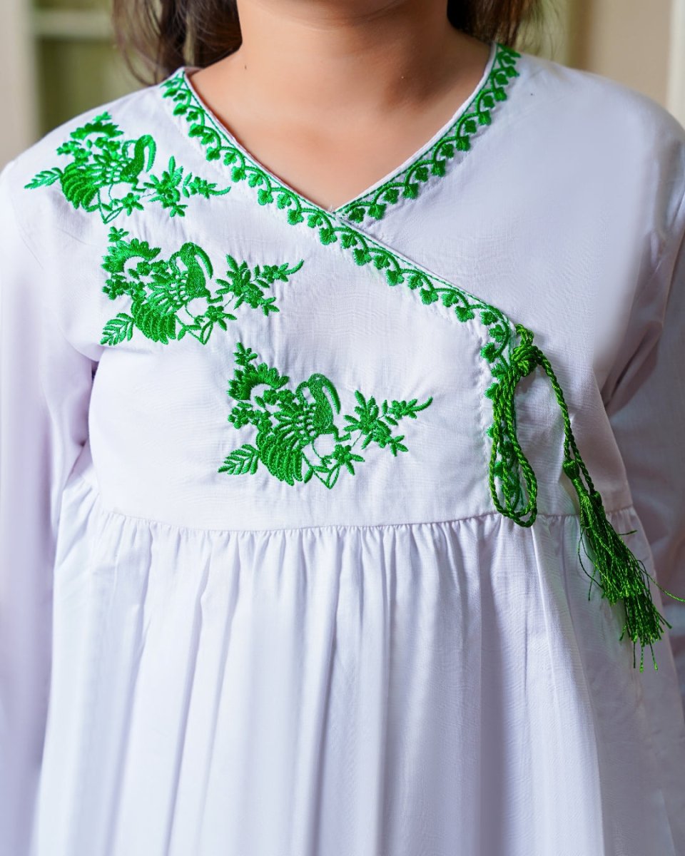 Festive Angrakha – Luxe Embroidered Ensemble Top only for girls — Rangooz