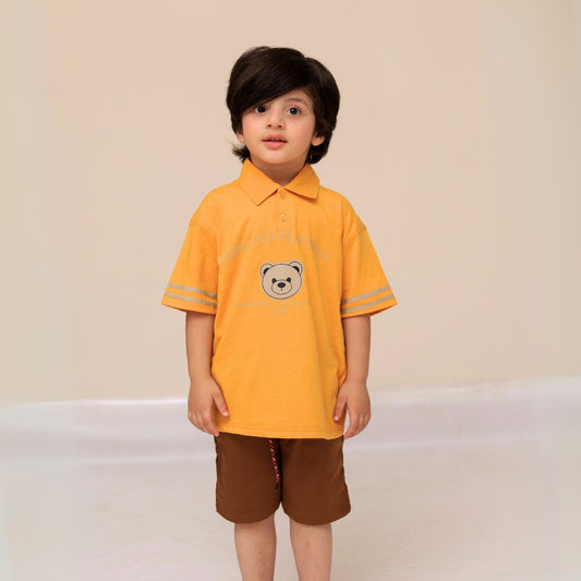 Printed Polo Shirt Set for Little Boys – Casual & Trendy