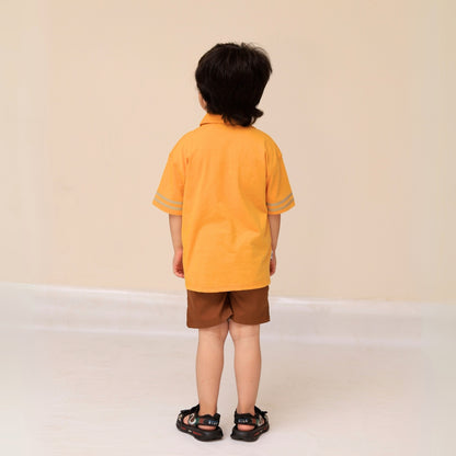 Printed Polo Shirt Set for Little Boys – Casual & Trendy