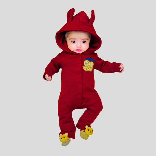 Baby Red Fleece Romper