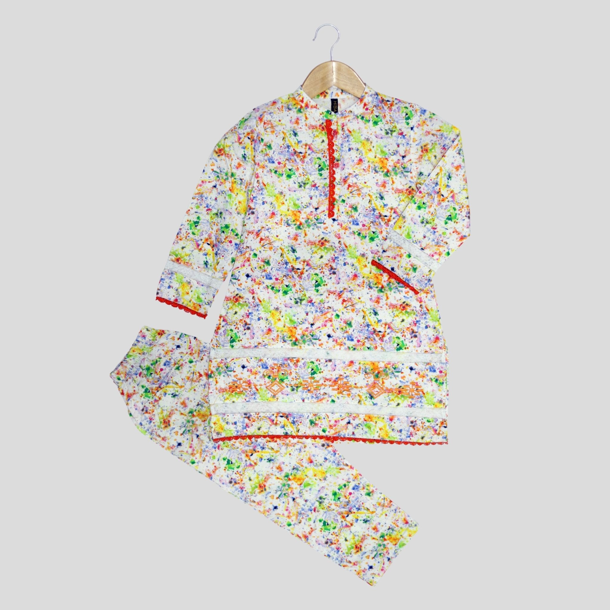 Multicolor Printed Cord Set for girls (1.5-5 years) – 100% Cotton — Rangooz