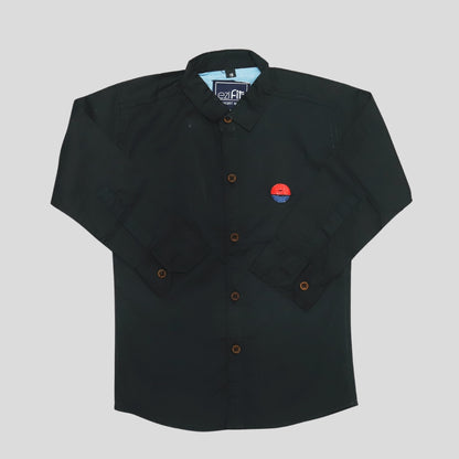 Black Cotton Summer Shirt – Plain, Cool, Everyday Wear