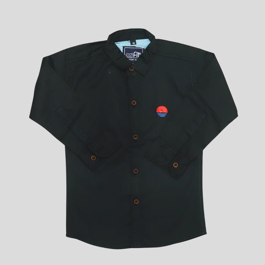 Black Cotton Summer Shirt – Plain, Cool, Everyday Wear