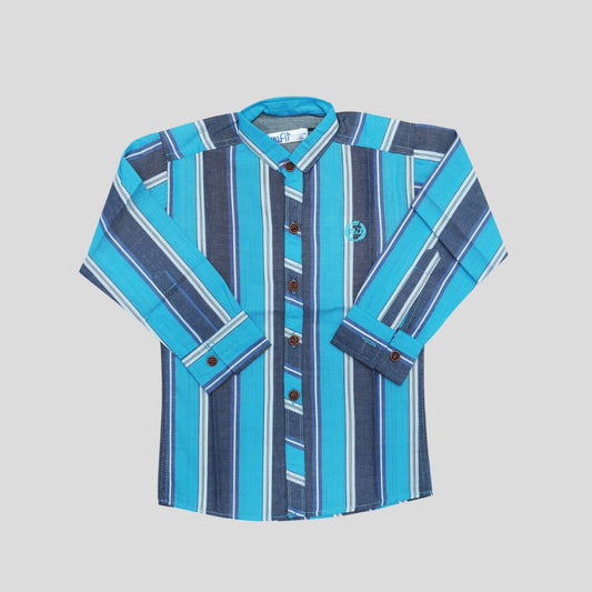 Light Blue & Grey Cotton Lined Check Shirt