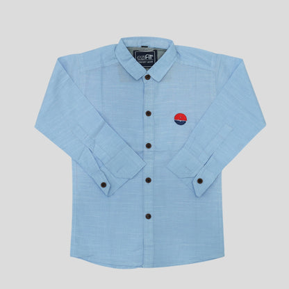 Sky Blue Cotton Summer Shirt – Plain, Cool, Comfortable