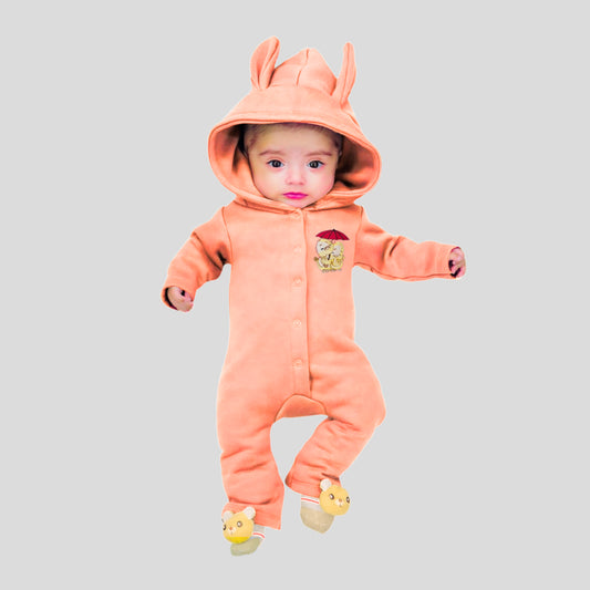Baby Peach Fleece Romper