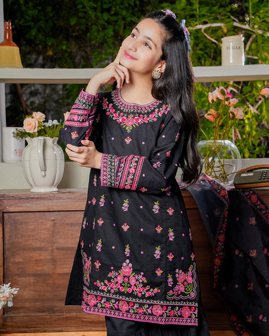 Whispers of Blossom – 3PC Embroidered Lawn