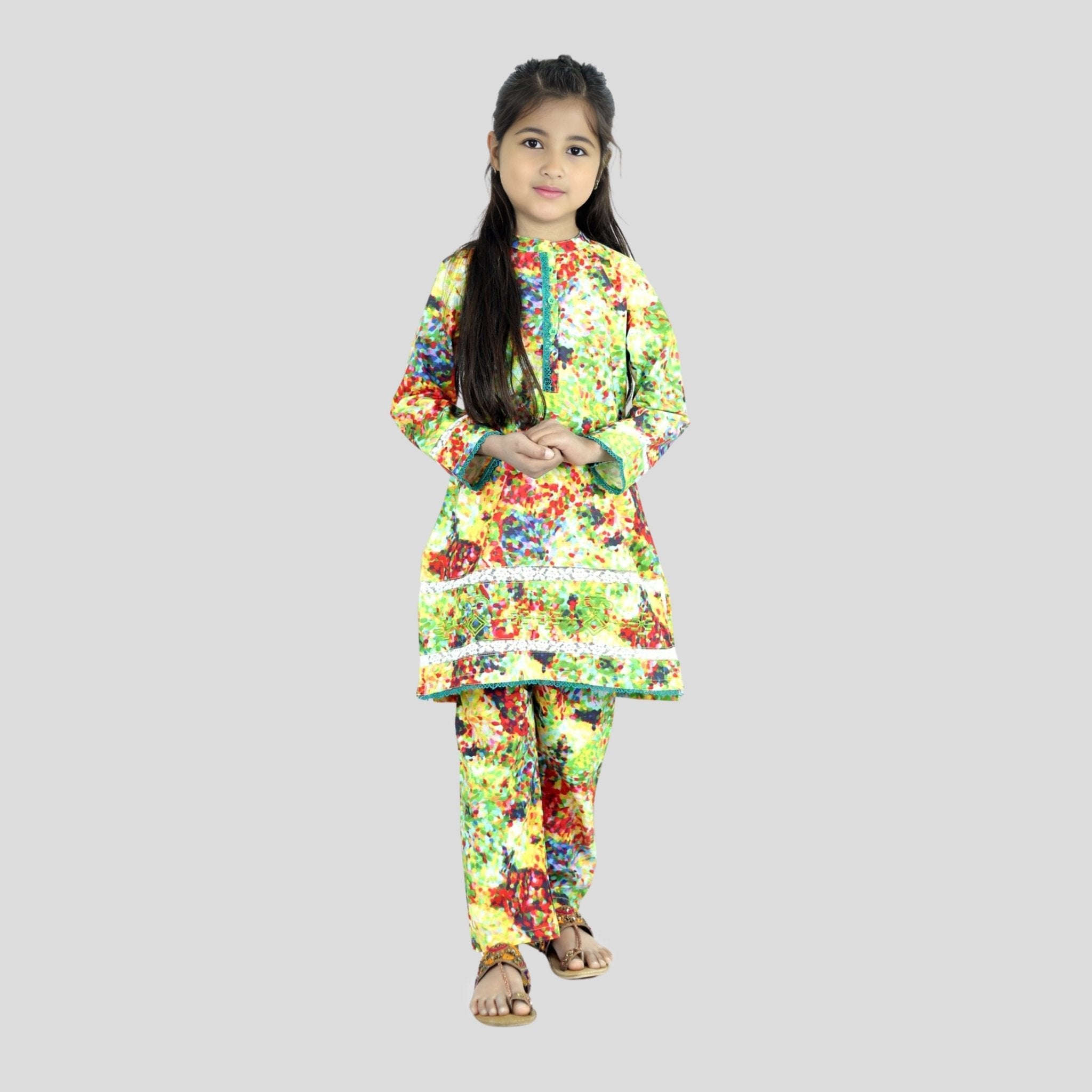 Multicolor Printed Cord Set for girls (1.5-5 years) – 100% Cotton — Rangooz