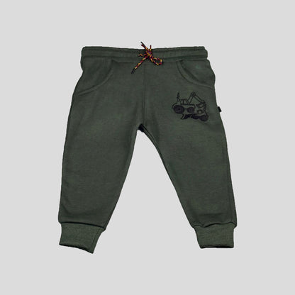 Shady Green Truck Printed Fleece Tracksuit