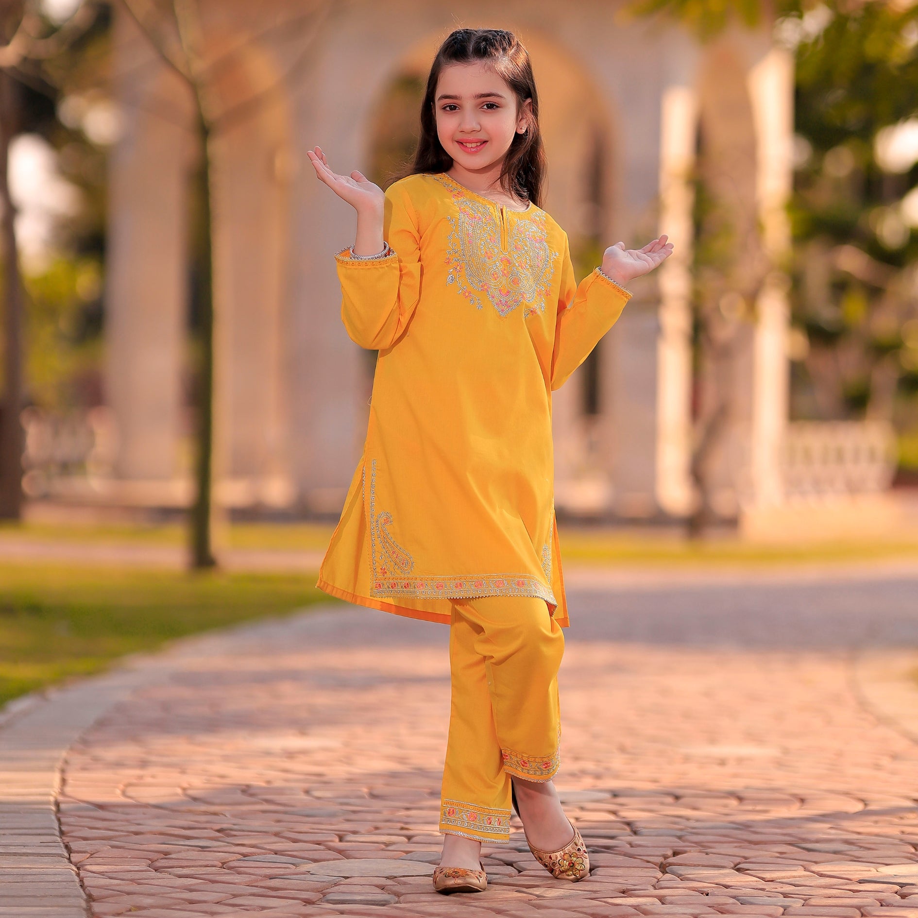 Yellow Co-Ord Set Cotton