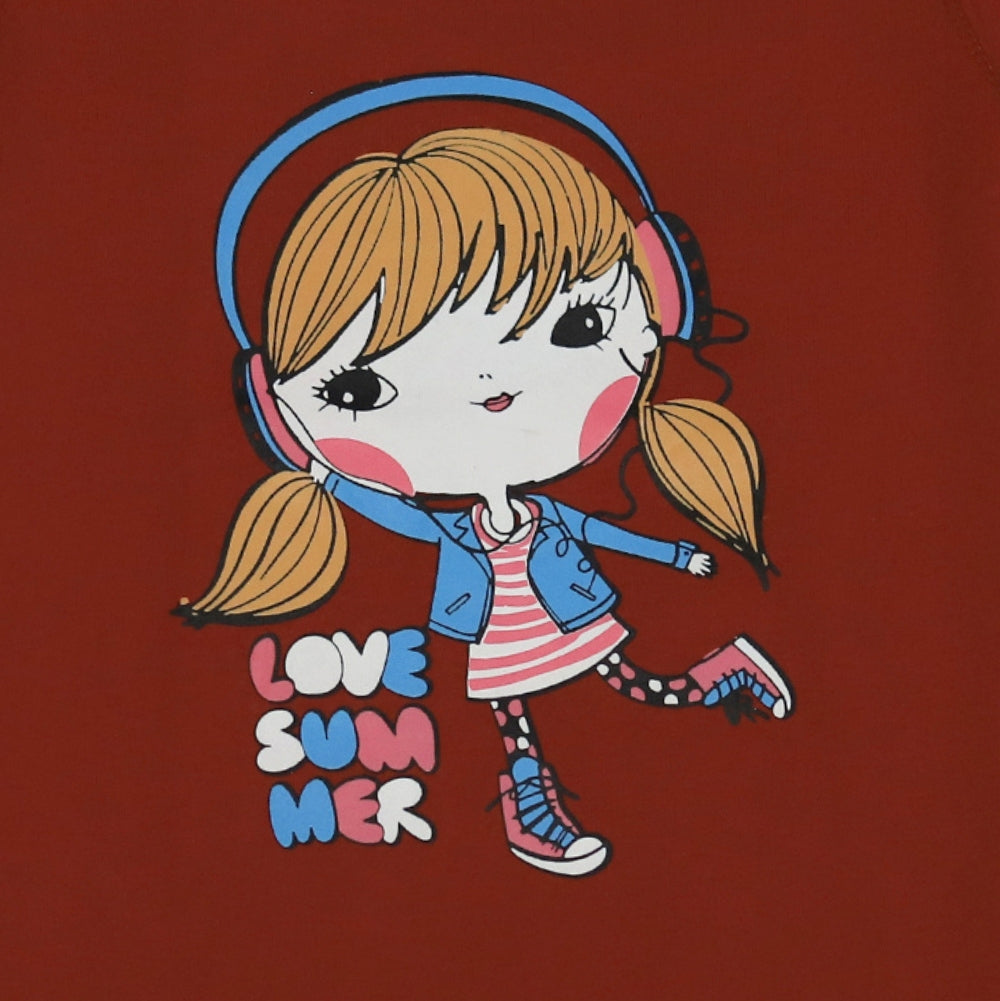 Playful Summer Tees for Kids – Cartoon Girl & Bike Style