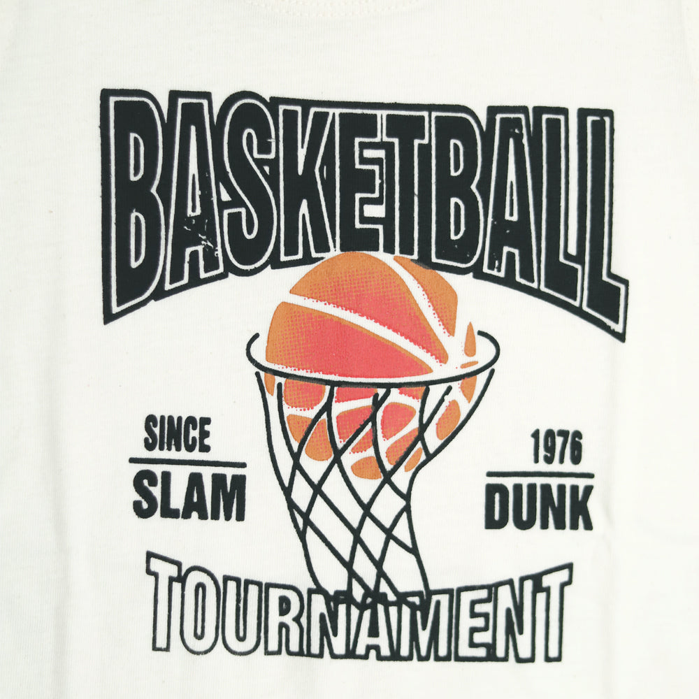 Summer Cotton Suit with Basketball Print – Soft & Stylish
