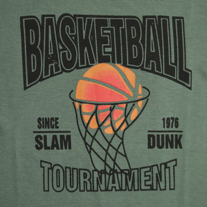 Playful Cotton Summer Suit – Sporty Basketball Print Set