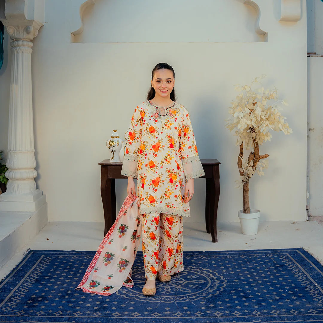 Printed Cotton Suit – Kiran