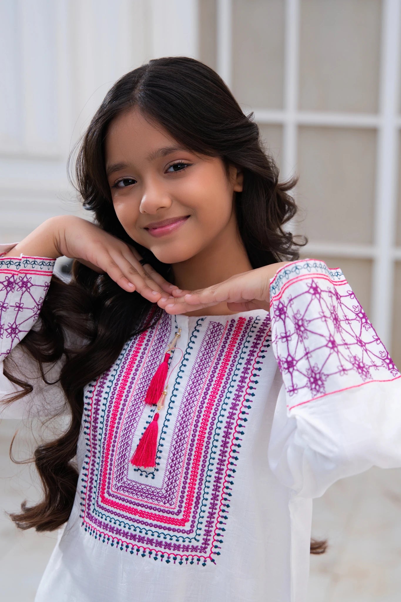 Embroidered Cotton Suit – Crimson Thread for girls — Rangooz