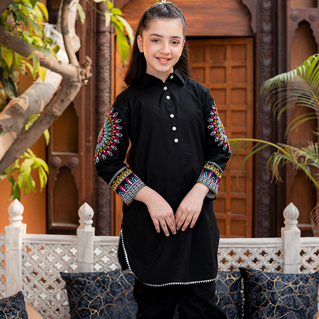 Embroidered Cotton Suit – Aatish