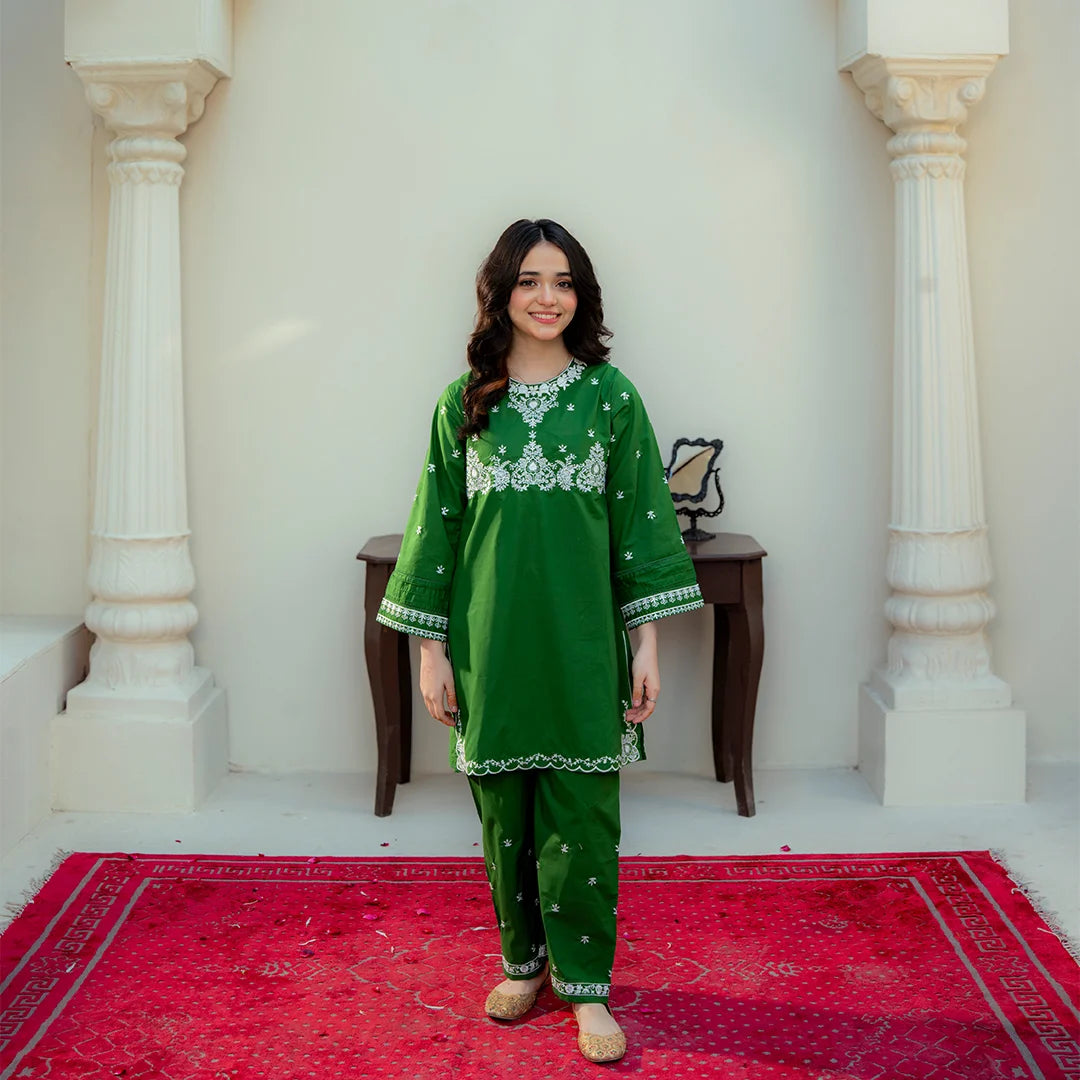 Embroidered  Cotton Suit –Zaitoon