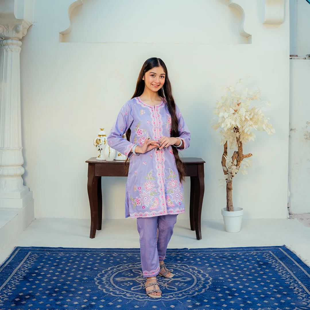 Embroidered  Cotton Suit –Nilofer