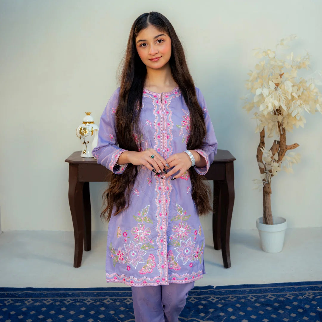 Embroidered  Cotton Suit –Nilofer