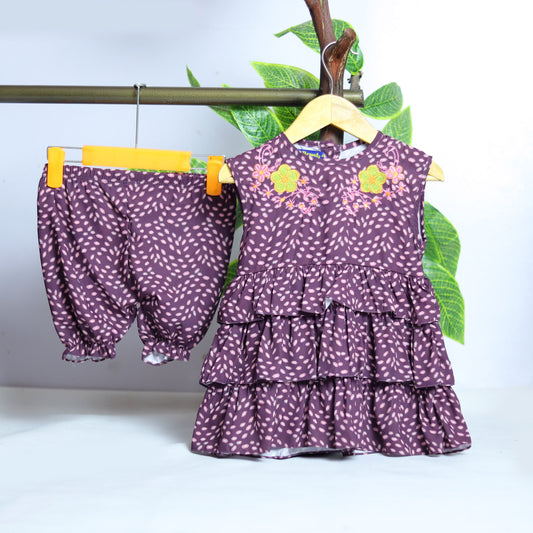 Printed 2 PC Frock With Stunning Embroidery