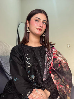 Embroidered Cotton Suit – Layla for women — Rangooz