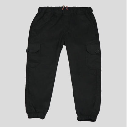 Metallic Black Kids 6-Pocket Cargo Pant (Ages 2-16 Years) – 100% Cotton