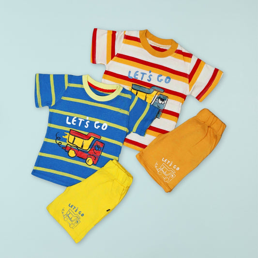 Pack of 2 Baby Boys’ Top & Bottom Sets – Soft Cotton Wear