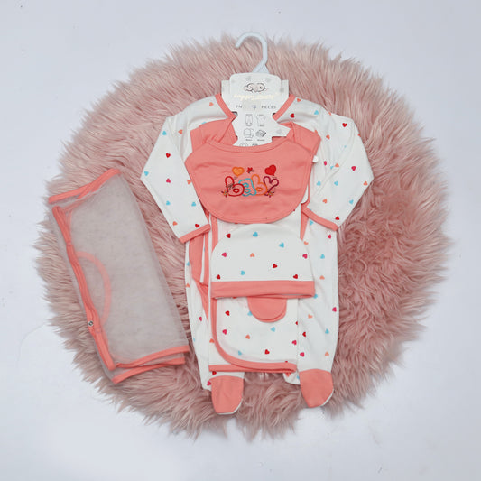 7 PC White Peach Baby For New Born